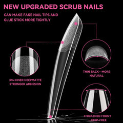 UNA GELLA clear full-cover nail tips bend with no trace for easy shaping