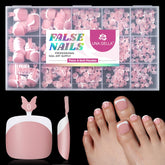 UNA GELLA french-press toe nails short peach pink collection organized for quick toe updates.
