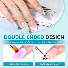 UNA GELLA French brush creates clean edge details for salon quality tips