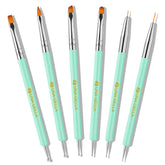 UNA GELLA Nail Art Pens green flat brush for precise color application and smooth gradients