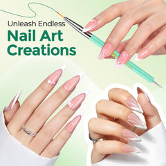 UNA GELLA Nail Art Pens green oval brush enables soft blending and detail