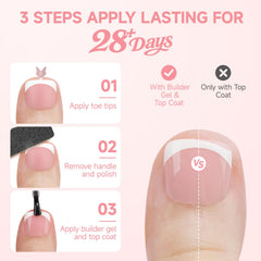UNA GELLA soft-gel toe-nail-tips 15-sizes square-round offer natural fit and comfort.
