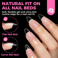 UNA GELLA Soft Gelly Tips ensure comfortable press-on fit.