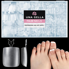 UNA GELLA square gel toe tips variety in 15 sizes for precise fit and quick styling.