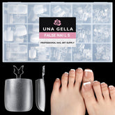 UNA GELLA square toe nail tips 312pcs offer durable at-home pedicure extensions.