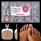 UNA GELLA X-Soft toe nail tips in brown French full cover offer a sleek, long-lasting press-on look.