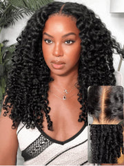 UNICE curly wig finger-coil-ends close-up showing defined curls