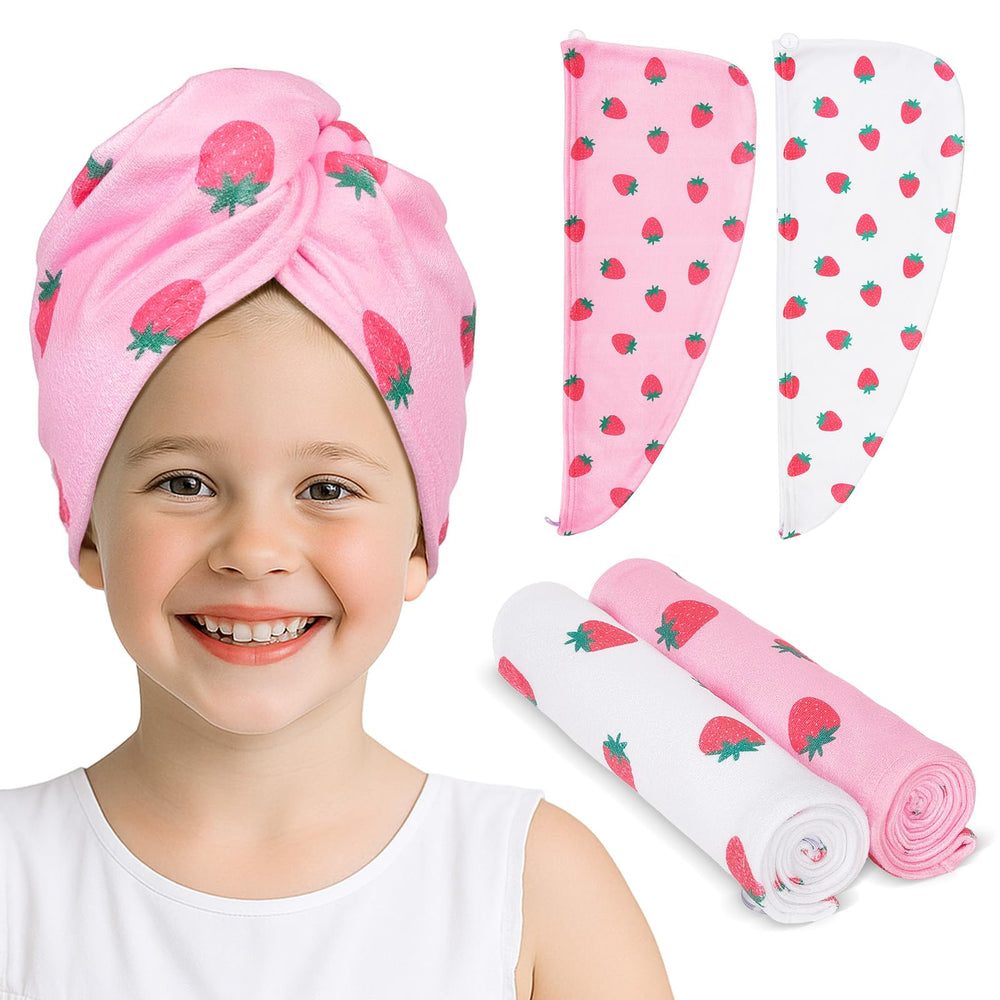 Unicorn Castle kids hair towel pink for quick-dry after bath