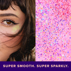 Unicorn Snot glitter gel on arms for body shimmer at events.