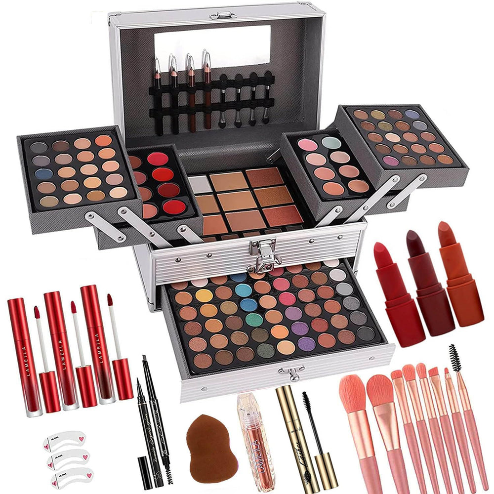 UNIFULL 132-color makeup kit case open showcases diverse colors for versatile looks