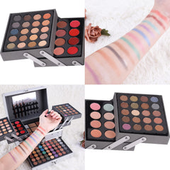 UNIFULL 132-color makeup kit built-in mirror supports quick makeup checks