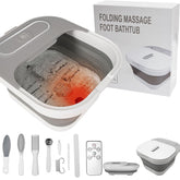 UNIFULL collapsible foot spa with lid heats water for quick, soothing soaks.