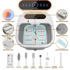 UNIFULL Foot Spa showcasing massage rollers for relaxing foot therapy.