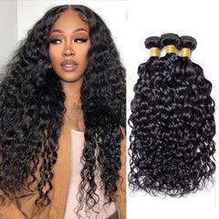 UNILO water wave bundles 12-inch close-up, soft Brazilian hair ideal for full-head install