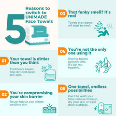 UNIMADE Face Towels are fragrance-free and safe for sensitive skin types.