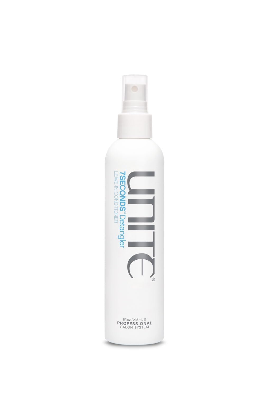 UNITE 7SECONDS front packaging showing bottle and label, promotes easy detangling