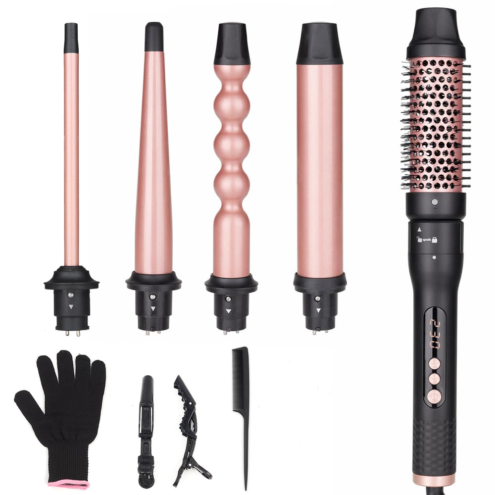 UNOBEY 5in1 curling iron set hero showing versatile styling options for daily looks