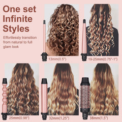 UNOBEY 5in1 curling wand 0-5 inch close-up ideal for quick curls