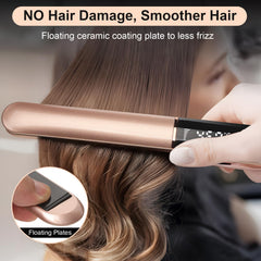 UNOBEY hair straightener with digital display for precise temperature control.