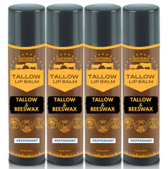 Untamed Organics Pure Tallow Lip Balm jar close-up showing hydration-ready texture