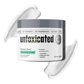 Untoxicated Moisturizing Cream face-application demonstrates smooth, sensitive-skin nourishment for daily use.