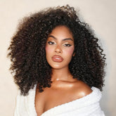 Unvizossa half wig front view shows seamless hairline for natural daily wear.