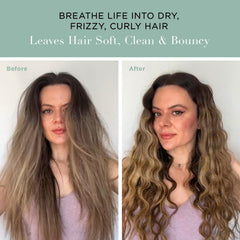Unwash Bio-Cleansing Conditioner on wet hair during application illustrating non-lather cleansing.