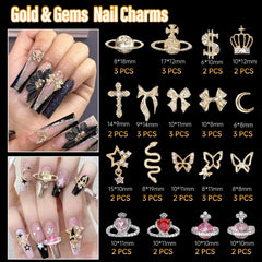 Uotey crown nail gems charms provide royal shimmer for elegant nail designs