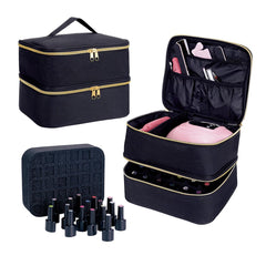 UOZL Nail Polish Organizer adjustable dividers in the upper layer enable flexible organization.