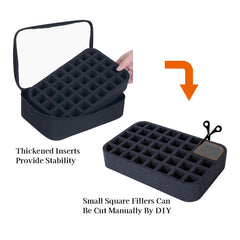 UOZL organizer with detachable partitions demonstrates customizable bottle sizing.