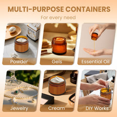 UPBUD amber 2oz jar inner liner removal demonstrates secure, leak-proof sealing.