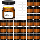 UPBUD amber 2oz jar pack with lids for travel-friendly cream storage.