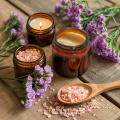 UPBUD amber glass jar wide mouth enables easy filling and cleaning.