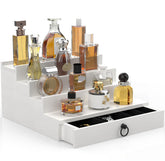 Upcessory Cologne Organizer 4-tier white wood display for easy fragrance access and organization