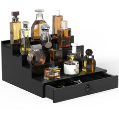 Upcessory Cologne Organizer wooden stand showing organized fragrance bottles and clean lines