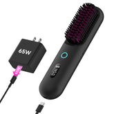 UPoetry cordless hair straightener brush in action for salon-worthy styling on the go.