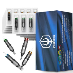 UPTATSUPPLY Poseidon 50pcs needle pack closeup for versatile outlining and shading.