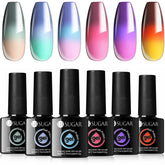 UR SUGAR color-changing gel nail polish bottles display six mood colors for versatile DIY manicures.