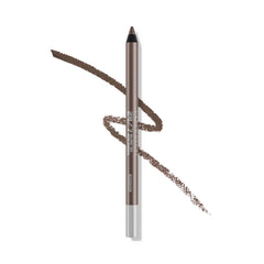 URBAN DECAY 24/7 Glide-On Eyeliner Pencil Mushroom close-up shows metallic taupe shimmer for everyday definition.