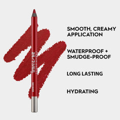 Urban Decay Bad Blood arm swatches showing deep red color payoff