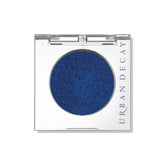 Urban Decay 24/7 Longwear Eyeshadow Single Charged deep blue shimmer swatch.
