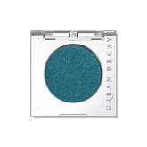 Urban Decay 24/7 Float teal shimmer swatch showing vibrant color payoff