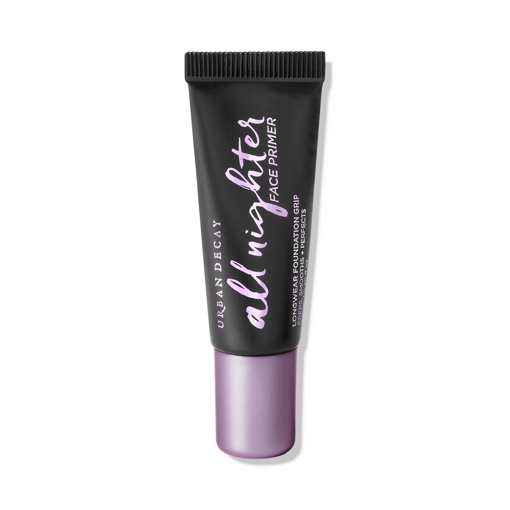 Urban Decay All Nighter primer travel-size bottle demonstrates portable longwear base.