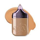 Urban Decay Face Bond bottle closeup showing self-setting formula for long wear.