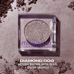 Urban Decay Moondust Space Cowboy shade swatch with champagne gold sparkle.