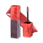 Urban Decay Vice Lip Bond PDA brick red application shows rich color and glossy shine.