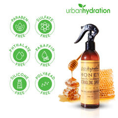 Urban Hydration Honey Health and Repair Detangler label closeup highlights clean formula