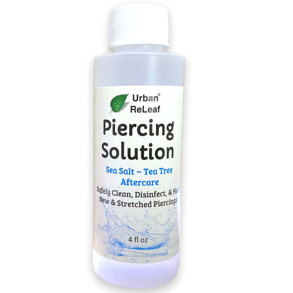 Urban ReLeaf piercing solution bottle for ready-to-use aftercare.