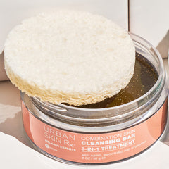 Urban Skin Rx bar in warm water creates a cleansing-ready lather.