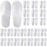 UrbanRoots 28-pair disposable slippers packaging close-up for travel or hospitality use